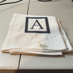 White Monogrammed Kitchen Towel